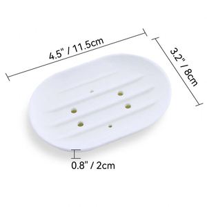 Soft Food Grade Silicone <b>Soap</b> Saver Tray Drainage Holes Waterproof Eco-Friendly Easy Cleaning Modern Multi-Colors Options Shower - Product Image 2