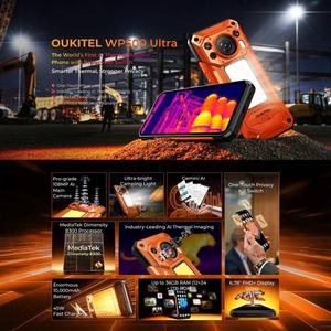 <span class=keywords><strong>Oukitel</strong></span> WP500อัลตร้าที่ถ่ายภาพด้วยความร้อน12GB + 1TB กล้อง108MP Android แบตเตอรี่16 10000mAh NFC OTG 5G smartphone - Product Image 2