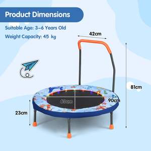 Mini Trampolín Plegable de 36 Pulgadas para Niños Pequeños, Trampolín de Ejercicio Interior y Exterior con Luces LED - Product Image 2