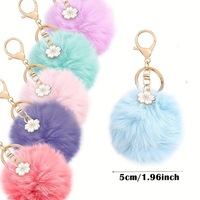 Porte-clés en métal Bauhinia moelleux et mignon, breloque de sac, pendentif adorable pour femme - Vente en gros