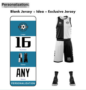 Ensemble de maillots de basket-ball DIY, uniformes, vêtements de sport, vêtements de sport double face, maillots et shorts de basket-ball réversibles pour hommes - Product Image 2