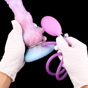 Colorful Flower Inflatable <b>Dildo</b> With Big Knot Beginner Silicone Inflatable Butt Plug for Anal Training Stretching Adult Sex Toy - Product Image 4