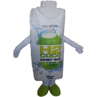 Costume de mascotte personnalisé en peluche pour publicité, avec impression de haute qualité, modèle Boîte à Boissons, Marque Ciel Bleu, pour adultes