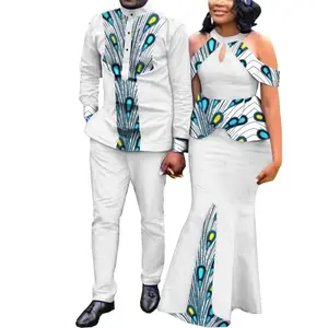15 styles 2 piece set vesace traditional African couples dress for men and women evening elegant party dresses