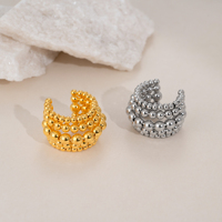 NOUVEAU BOHO SUPER BEAD WEAVE CHUNKY MINIMALISTE DANSEUR GYPSY RING Dazan HOT 18k PVD Plaqué Or Acier Inoxydable Lady BIKINI BIJOUX