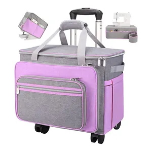 Custom Wheels Collapsible Sewing Machine Rolling Carrying Case Trolley Bag