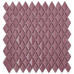 Mosaico de Vidrio Brillante Rojo con Diamantes Biselados Iridiscentes Esmaltados Personalizados de Fábrica para Revestimiento de <span class=keywords><strong>Cocina</strong></span> - Product Image 4