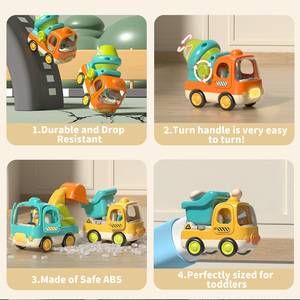 Jouets pour bébés Ensemble de jouets pour petits ingénieurs Mini pelleteuse Dumper Ciment Mixer Truck <span class=keywords><strong>Friction</strong></span> Toy Vehicle Children Push Car pour bébés - Product Image 4