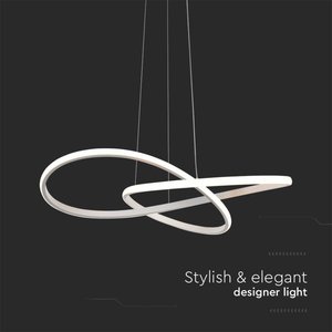 Lampada a Sospensione LED dal Design Moderno 20W 2540lm 500mm Colore Bianco 3000K Anelli Doppi Incrociati Stile Minimalista da Soffitto SKU-8013 - Product Image 2