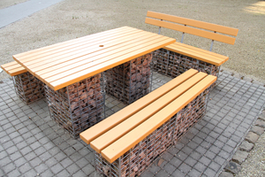 Triangle <span class=keywords><strong>Gabion</strong></span> panier planteur Banc extérieur <span class=keywords><strong>Gabion</strong></span> banc Grill <span class=keywords><strong>Gabion</strong></span> colonne - Product Image 2