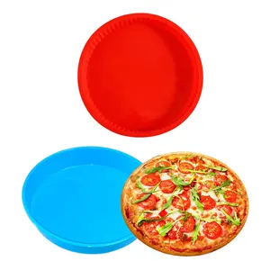 Форма для выпечки пиццы, круглая антипригарная силиконовая посуда для приготовления пиццы, 10 дюймов