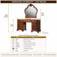 Coiffeuse en bois massif avec miroir arqué pour chambre à coucher