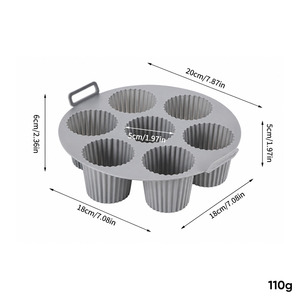 Moule à muffins en silicone alimentaire à sept cavités - Moule à gâteau rond - Moule DIY pour pudding et tarte aux œufs - Product Image 5