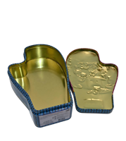 Boîte d'emballage personnalisable pour biscuits bonbons de Noël Boîte en métal en forme de paume pour gants biscuits