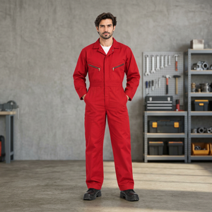 Mens <b>Red</b> Work Coverall Dust Proof Long Sleeve Utility Overalls Uniform Industrial Workwear Maintenance Clothing CE Certified - Product Image 3
