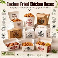 Caja de Cartón Corrugado Apilable para Pollo Kraft, Empaque para Comidas Familiares, Producción a Medida para Proyectos de Marca