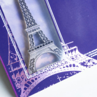 Carnet 3D sculpté Tour Eiffel – Journal d'art en papier au design original – Souvenir de voyage – Cadeau – Artisanat de découpe de papier haut de gamme