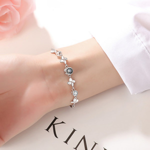 Wholesale Four Leaf Grass <strong>Bracelet</strong> 100 Words Language I love You <strong>Projection</strong> <strong>Bracelet</strong> Girl <strong>Bracelet</strong> - Product Image 4