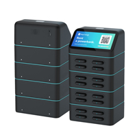 Banco de Energía Compartido de 16 Ranuras Apilables, Resistente al Fuego, ABS, 4G+WiFi, Sin Pantalla, Escaneo de Código QR, Compatible con Laptop, Cámara, Reloj Inteligente