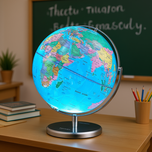Globo terráqueo iluminado de 13 pulgadas de DB Wholesale con luz LED, globo terráqueo educativo para lecciones de geografía - Product Image 2