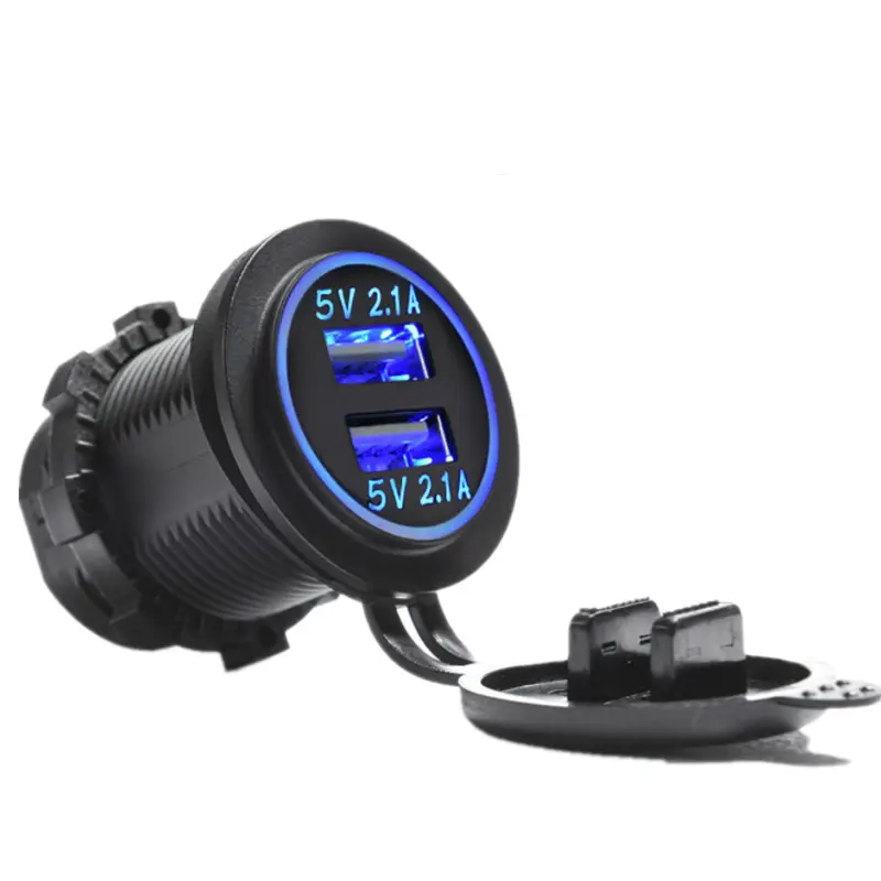 12V/24V Imperméable À L'eau Double 2.1A USB Changeur Accessoire Prise D'alimentation 24 Volts Chargeur De Voiture