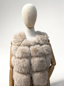 <span class=keywords><strong>Chaleco</strong></span> Corto de Piel Sintética Tejida Ecológica y Elegante para <span class=keywords><strong>Mujer</strong></span>, Chaqueta de Invierno Cálida y Afelpada sin Mangas - Product Image 2