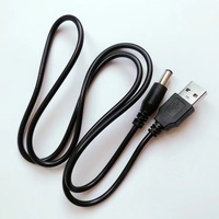 USB 2,0 a macho a DC 5,5x2,1mm DC5521 5 voltios 24AWG DC conector de carga barril Jack Cable de alimentación blanco