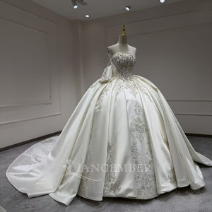 Xx73 Factory Stock Wholesale Ball Gown <b>Wedding</b> Dress Satin Luxury Bridal Gown Elegant <b>Wedding</b> Dresses Jancember - Product Image 1