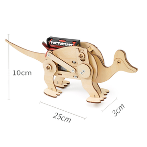 Rompecabezas de Dinosaurio de Madera, Modelo Mecánico de <span class=keywords><strong>Corythosaurus</strong></span>, Ensamblaje DIY, Juguete de Experimento de Ciencia Física Eléctrica STEM - Product Image 6
