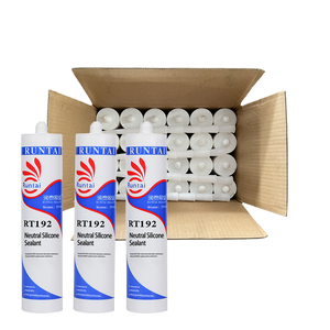 Adhésif silicone neutre transparent/noir imperméable RUNTAI, <span class=keywords><strong>colle</strong></span> de couleur personnalisée pour vitrage de fenêtres et de portes en aluminium - Product Image 1