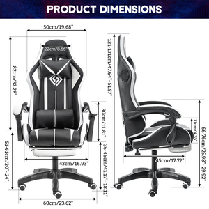 AJUNION Verstellbarer <span class=keywords><strong>Gaming</strong></span>-Stuhl mit RGB-Beleuchtung, ergonomischem Design und komfortabler Lendenwirbelstütze, perfekt für Büro und <span class=keywords><strong>Gaming</strong></span>-Bereiche - Product Image 2