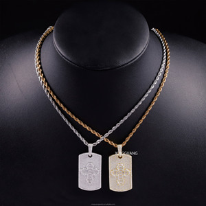 Ciondolo con scritta a croce Baguette placcato in oro <span class=keywords><strong>925</strong></span> <span class=keywords><strong>argento</strong></span> ghiacciato VVS Moissanite diamanti Hip Hop ciondolo croce Tag collana - Product Image 6