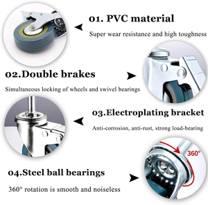 <span class=keywords><strong>Roulettes</strong></span> pivotantes robustes de 75 mm avec frein, <span class=keywords><strong>roulettes</strong></span> <span class=keywords><strong>pour</strong></span> chariot, <span class=keywords><strong>roulettes</strong></span> <span class=keywords><strong>pour</strong></span> <span class=keywords><strong>meubles</strong></span>, <span class=keywords><strong>roulettes</strong></span> pivotantes à vis, 360° ° Roue pivotante - Product Image 5