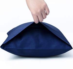 Taies d'oreiller en coton tissé 100% doux et lisse, fermeture à rabat, motif végétal, style uni, pour la maison et l'hôtel, bleu marine, 20x30 pouces, vente en gros - Product Image 3