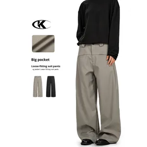 11KN Customized American Retro Style <strong>Trousers</strong> <strong>Men</strong> High-End Simple Straight-Leg Draped Slimming Commuting Versatile <strong>Casual</strong> Pants - Product Image 1