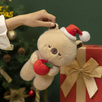 Peluche Capybara Personnalisée Noël – Bonnet de Père Noël, Écharpe et Pomme – Jouet en Peluche Capybara pour Décoration de Chambre, Cadeau de Noël, Vente en Gros de Peluches