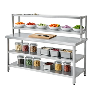 Mesa de Trabajo de Acero Inoxidable 201/304 con Acabado Mate Cepillado, Mesa de Cocina Comercial Resistente para Suministros de Hoteles y Restaurantes - Product Image 1