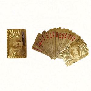 Custom Golden Poker <b>Table</b> Games High Quality Waterproof Gold-Foil Plated Playing <b>Cards</b> - Product Image 2