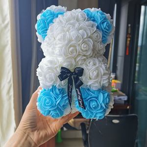 Ourson rose en mousse PE avec cœur, 25cm, ourson artificiel en peluche, logo personnalisé accepté, cadeau de saint-valentin - Product Image 5