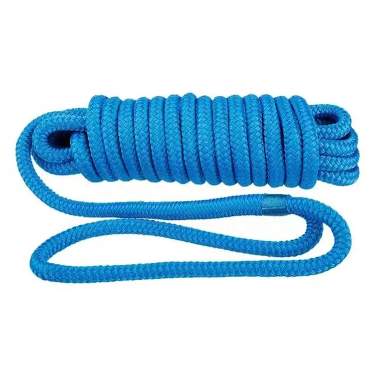Factory Price Double Braided Polyester Marine Accessories Shipping Rope Nylon Dock Line for Boat Mooring and Absorb Sudden Shock
