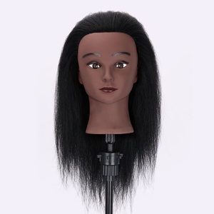Tête de mannequin pour coiffeuse avec cheveux brésiliens raides, cheveux humains naturels pour la pratique de la coupe de cheveux - Product Image 4