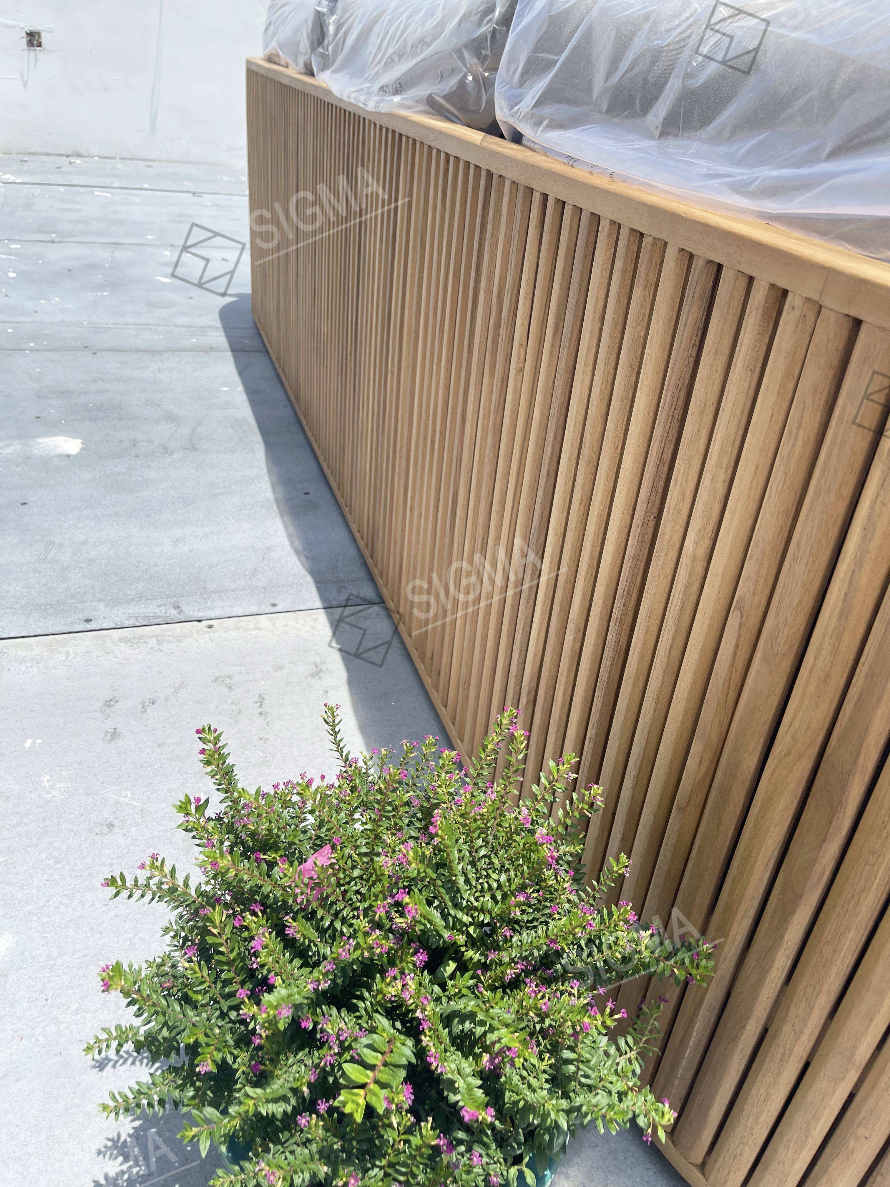 Outdoor Furniture Set Garden Sofa Set Furniture Sectional Sofa Teak Wood Patio Furniture Tables Garden Wooden Sofa Pool Bed