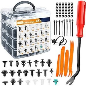 Kit de 800 clips de plástico para coche, 24 tipos de sujetadores universales para reparación de parachoques con herramientas para fijación de carrocería. - Product Image 1