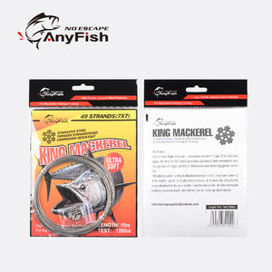 Angryfish — <span class=keywords><strong>ligne</strong></span> <span class=keywords><strong>de</strong></span> pêche en acier, fil <span class=keywords><strong>de</strong></span> tissage en acier, 7*7 brins, 10m 20 ~ 150lb, pour la <span class=keywords><strong>dorade</strong></span> en haute mer, au thon - Product Image 6