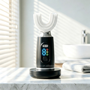 360° Smart U-Shaped Sonic Toothbrush IPX7 Waterproof Soft Nylon Bristles 8 Modes High-Frequency Clean Teeth Whitening