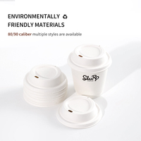 Usine vente chaude jus tasses dégradable papier couverture commerciale à emporter lait thé compostable canne à sucre couvercle pour gobelet en papier