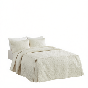 Cubrecama DB Cream King-Size de 3 Piezas, Acolchado, de Algodón con Diseño de Patchwork para el Hogar - Product Image 1