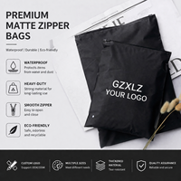 Sacs en plastique biodégradables en gros, sacs en PVC avec fermeture éclair, sacs d'emballage noirs mats avec fermeture éclair pour vêtements