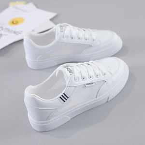 <span class=keywords><strong>รองเท้า</strong></span>ผ้าใบสีขาวแบบผูกเชือก สไตล์ใหม่ ใส่ได้หลายโอกาส ฤดูใบไม้ร่วง/ฤดูใบไม้ผลิ/ฤดูร้อน <span class=keywords><strong>รองเท้า</strong></span>ลำลองสำหรับนักเรียนหญิง <span class=keywords><strong>รองเท้า</strong></span>พื้นเรียบ ทันสมัย ดีไซน์ตาข่าย - Product Image 2