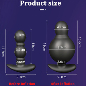 Kotak kustom gratis-Remote kontrol nirkabel penyumbat pantat tiup pria pemijat prostat Vibrator ekspansi besar Vagina Anal - Product Image 6